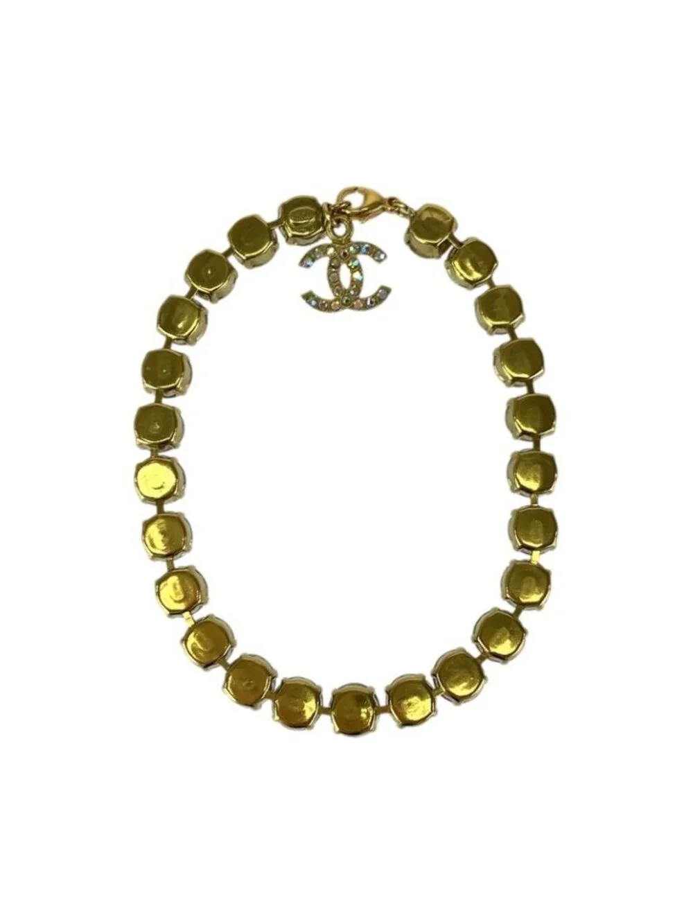 Chanel Super Vintage CC Logo Anklet Aurora Last Gold Plated Bracelet 95 - Picture 2 of 8